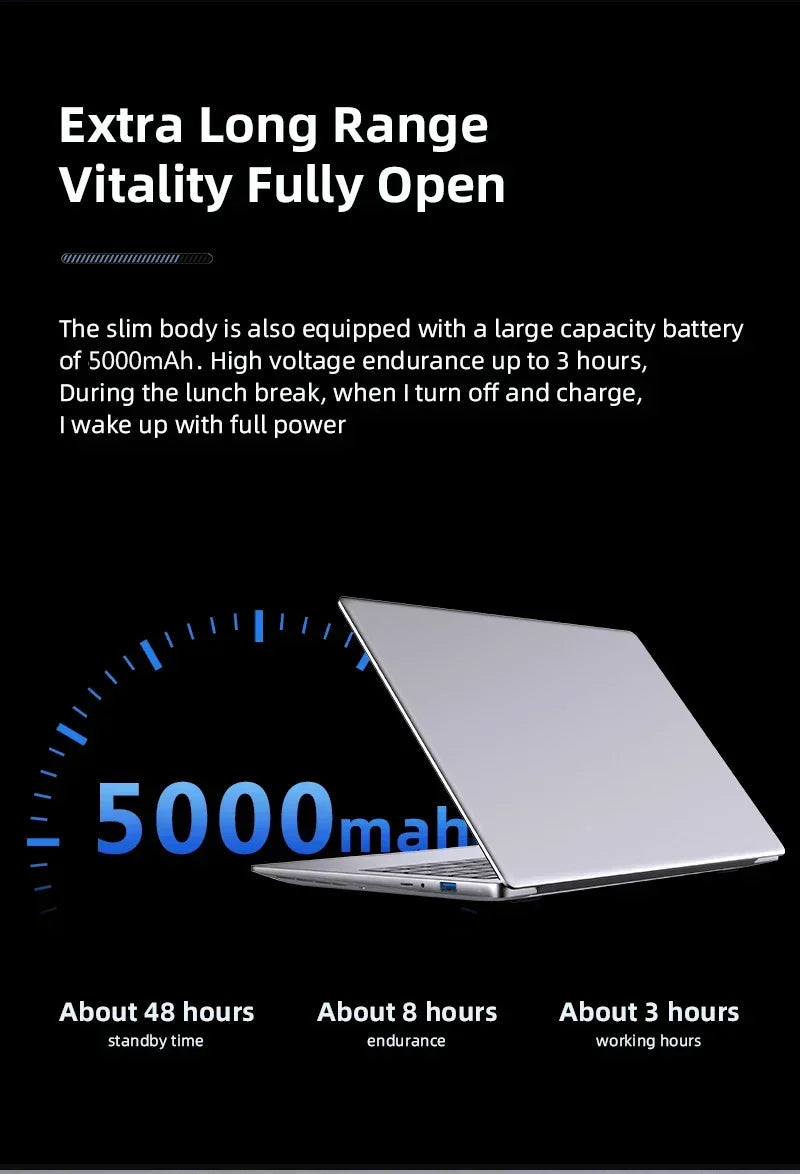 14.1'' Slim Office Laptop  Windows 11 Intel i7-8650U Intel ATOM X7 1920*1080 Office