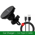 Black magnetic car phone mount for air vents, paired with a 1-meter USB to Type-C charging cable.