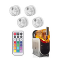 Four clear, capsule-shaped LED light modules for slushie machines, includes a multi-colour remote control.