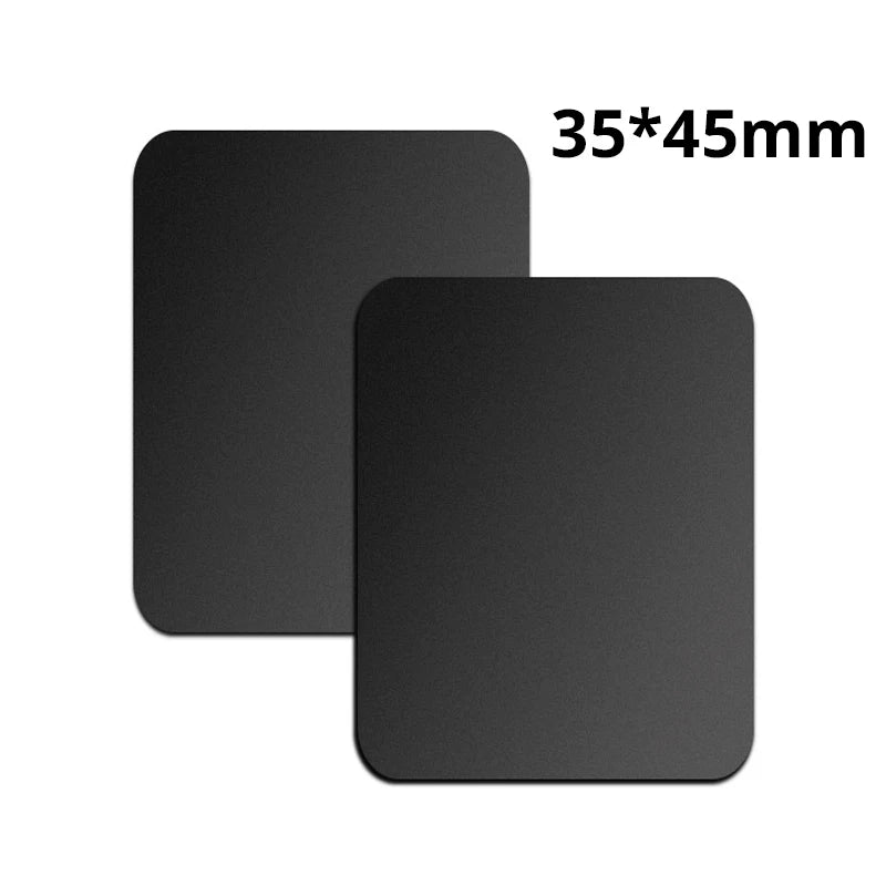 Two rectangular, matte black magnetic labels with rounded corners, measuring 35x45mm.