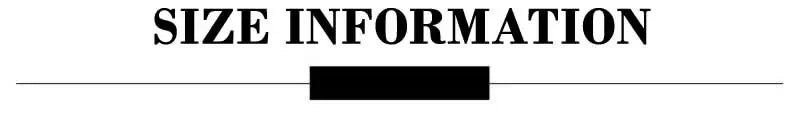 Black text reading "SIZE INFORMATION" with a black horizontal line and central square block.