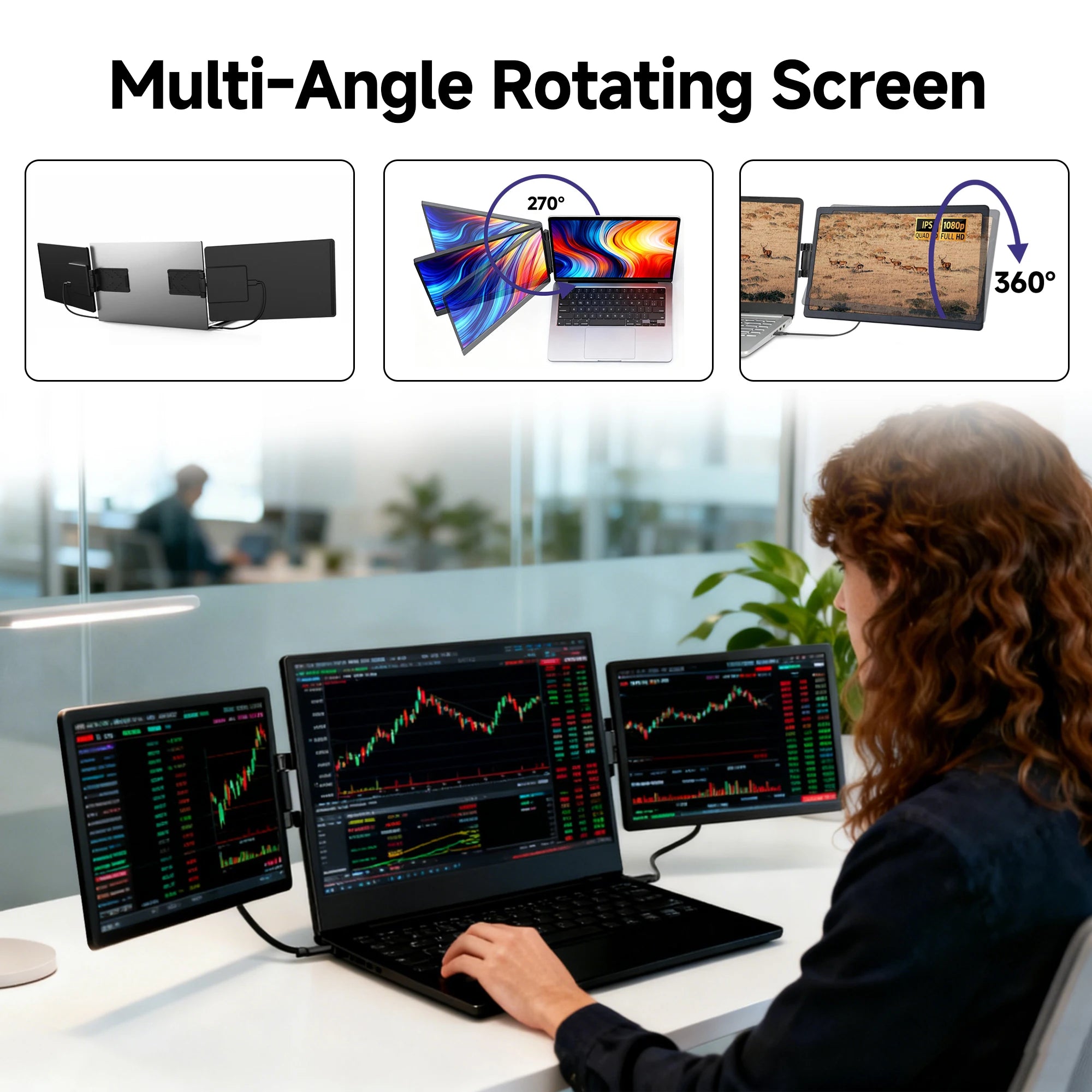 13.3inch Laptop Second Expansion Screen For Switch/Phone/Tablets-HDMI-Compatible, Rotatable Display