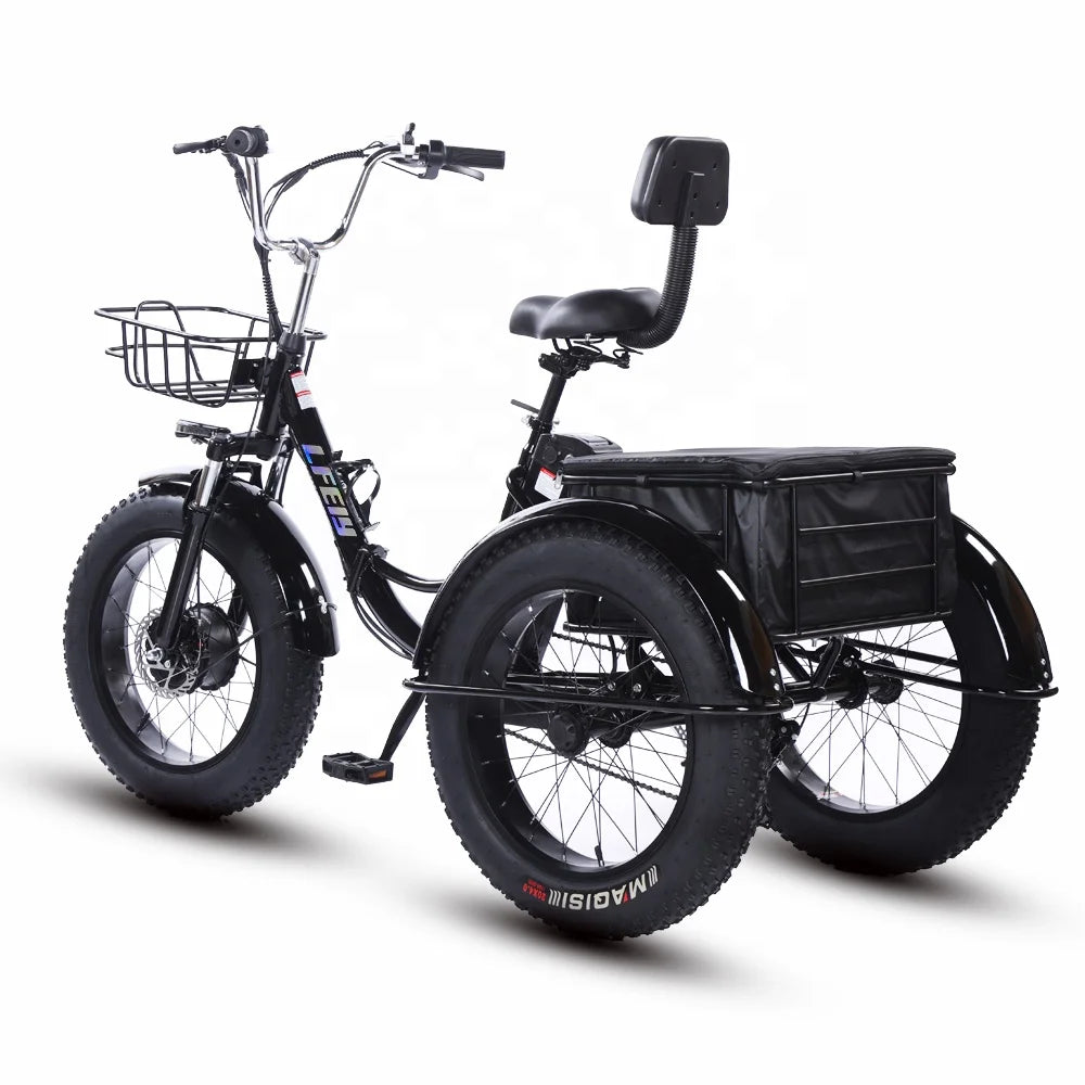 500W Tricycle Adult Electric Cargo Bike 3 Wheel 48V Open Bicycle