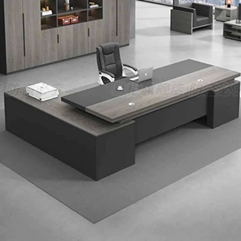 Big Size Wooden Office Desk - Professional Vintage Clear Office Desk Modern