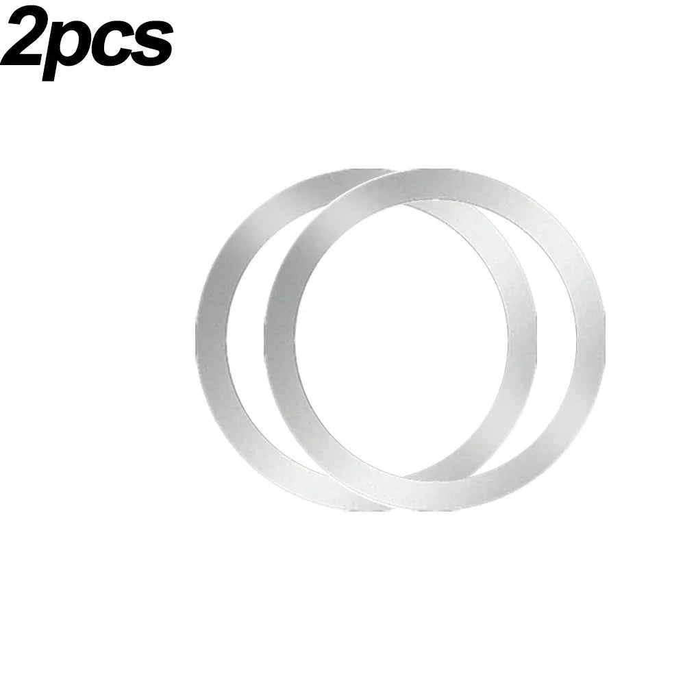 Two simple silver-coloured metal rings against a white background.