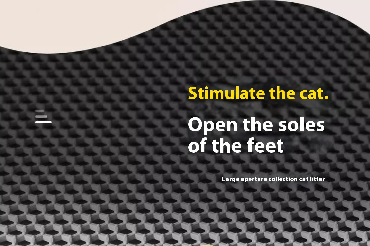 Black, heavy-duty waterproof cat litter mat featuring a honeycomb texture designed to trap and collect loose litter.