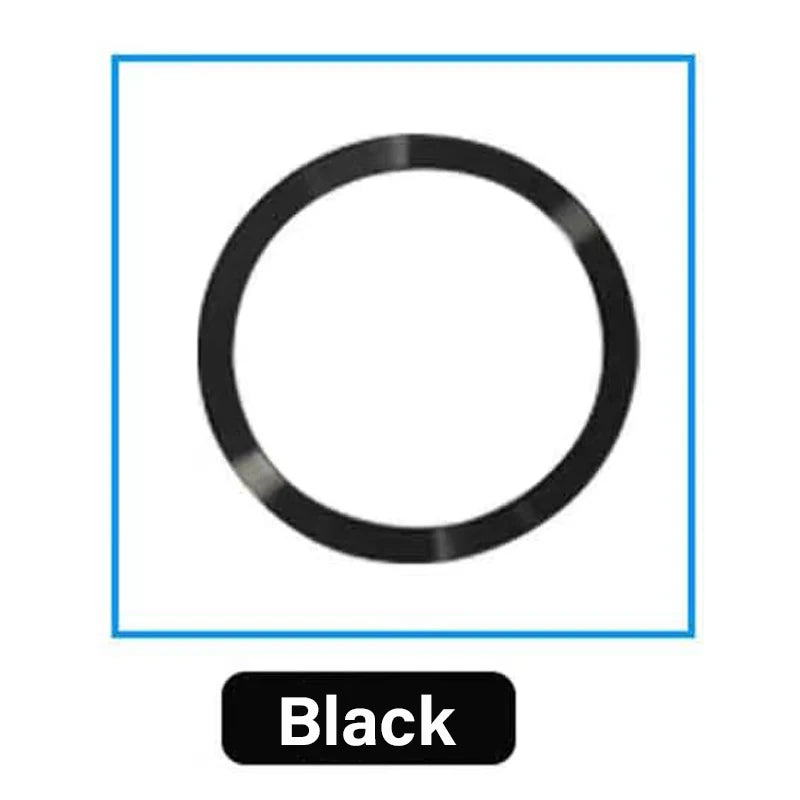A smooth, circular black ring shown within a blue-bordered box, with a "Black" label below.