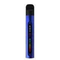 Sleek, metallic blue respiratory muscle training device with a vertical digital display showing a colourful progress bar.