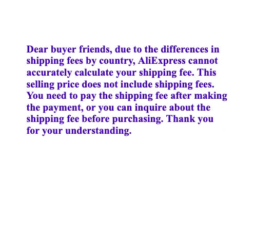 Text notice about shipping fees from seller on white background.