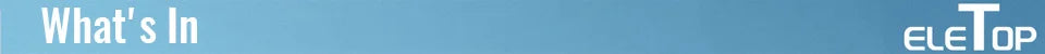 Blue banner with white text that reads What's In ELETOP on a light blue gradient background.