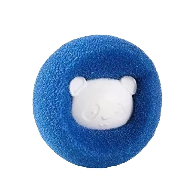 Blue fluffy hair bobble with a small, white plastic panda bear charm in the centre.