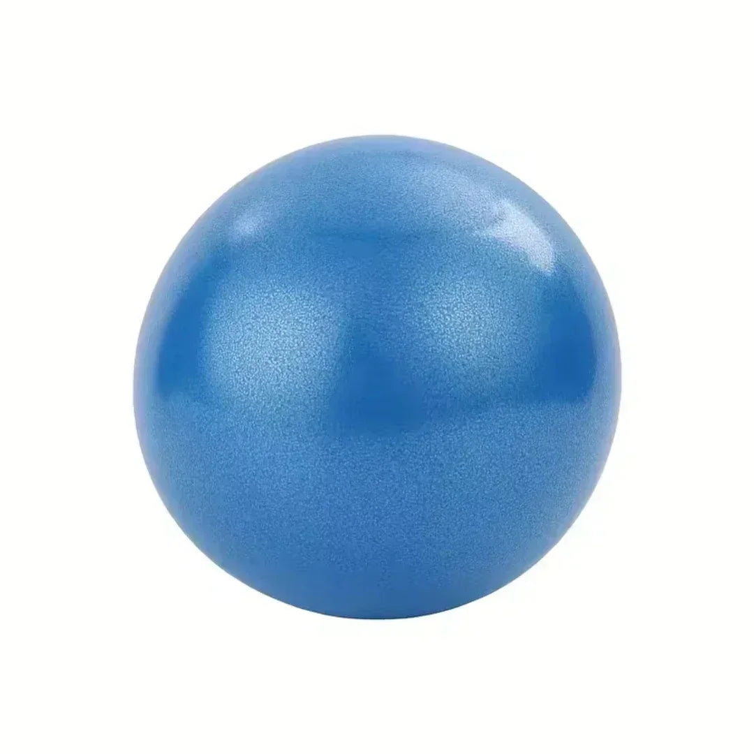 A smooth, bright blue inflatable exercise ball isolated on a white background.