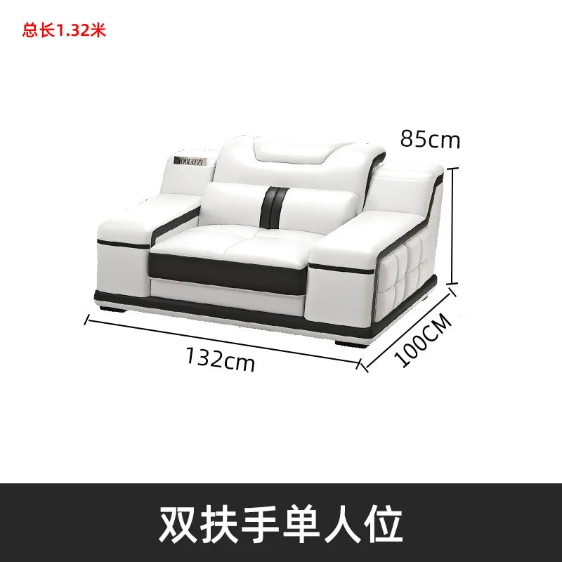 Quality Leather Luxury Comfortable Minimalist Sofa