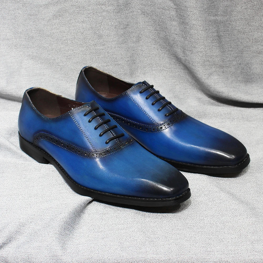 Business Oxfords Genuine Leather Plain Toe Office Business Dress Shoes