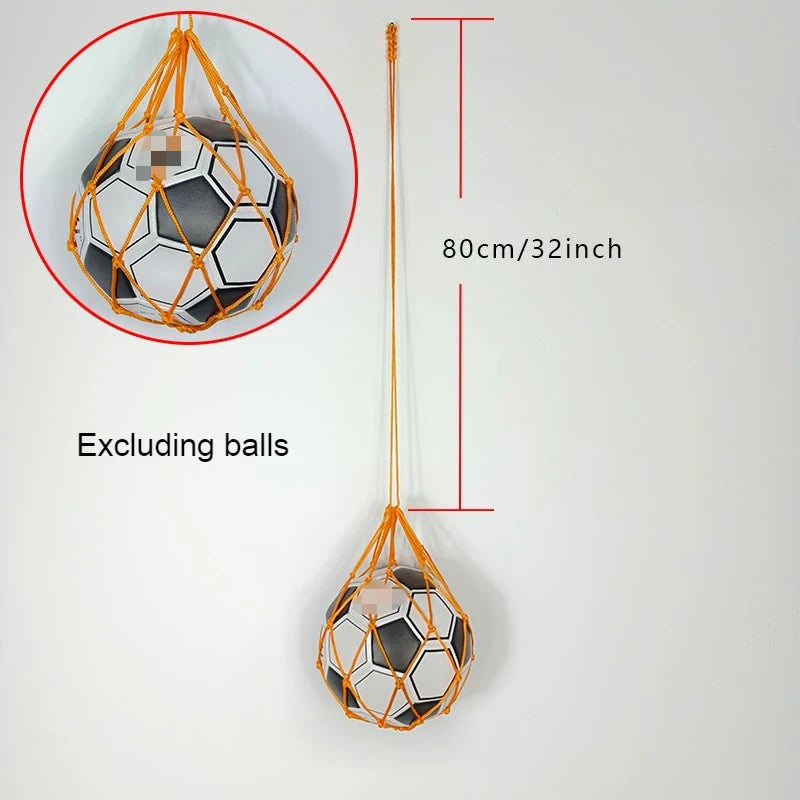 Orange nylon mesh net for holding sports balls, 80cm long. Ideal for ball storage. Ball not included.