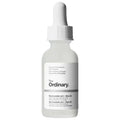 Clear glass dropper bottle of Niacinamide 10% + Zinc 1% serum with white cap and clinical label.