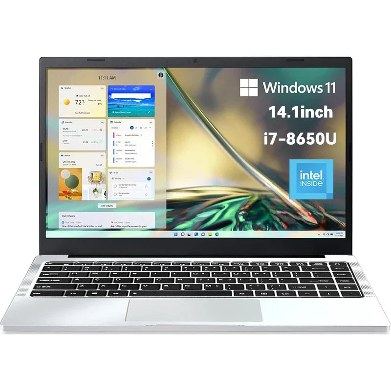14.1'' Slim Office Laptop  Windows 11 Intel i7-8650U