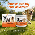200g taurine powder supplement for dogs in a white jar, orange label with dog illustrations, supports heart health.