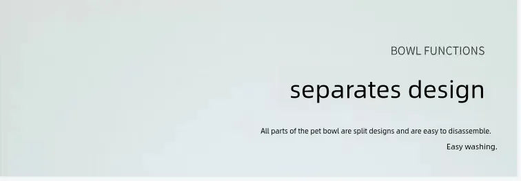Automatic pet feeder bowl with a light grey, minimalist split design that disassembles easily for quick cleaning.