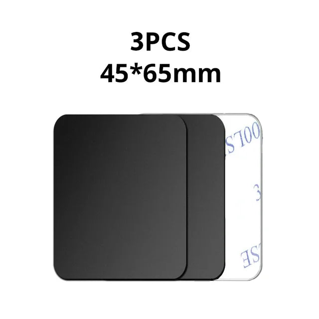 Three black, rectangular adhesive pads measuring 45x65mm, shown with white backing paper.