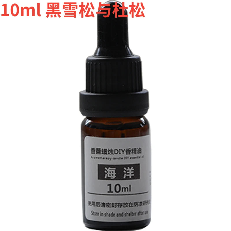 10ml amber glass bottle of essential oil with a black dropper cap and white product label.