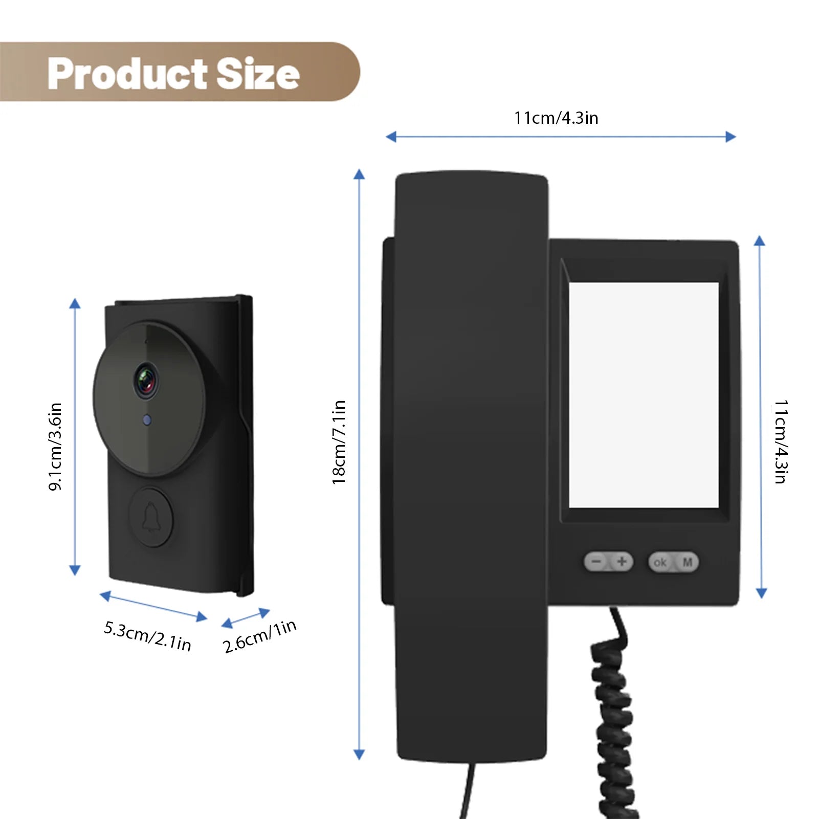 3.5 Inch IPS Screen Wireless Doorbell with Camera Video Door Phone System