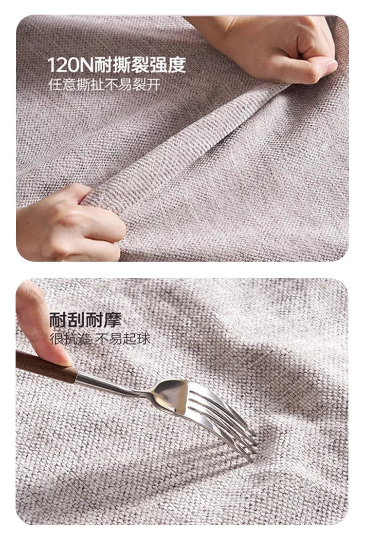 Close-up of durable, high-quality grey textured fabric showing tear resistance and scratch-resistant upholstery.