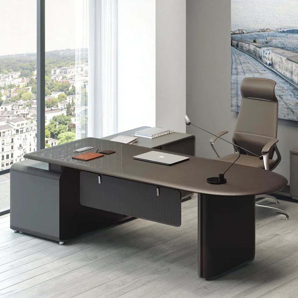 Modern Luxury Office Manager Desk Lacquered Boss Executive Computer Desk for Home for Apartment Use