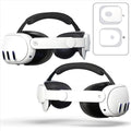 White adjustable comfort head strap for VR headset, featuring a black cushioned top band and rear support.