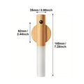 Light-wood motion sensor LED night light with a frosted white shade, shown with height and width measurements.