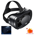 Black VRG Pro virtual reality headset with adjustable head straps, front phone compartment, and top focus dial.
