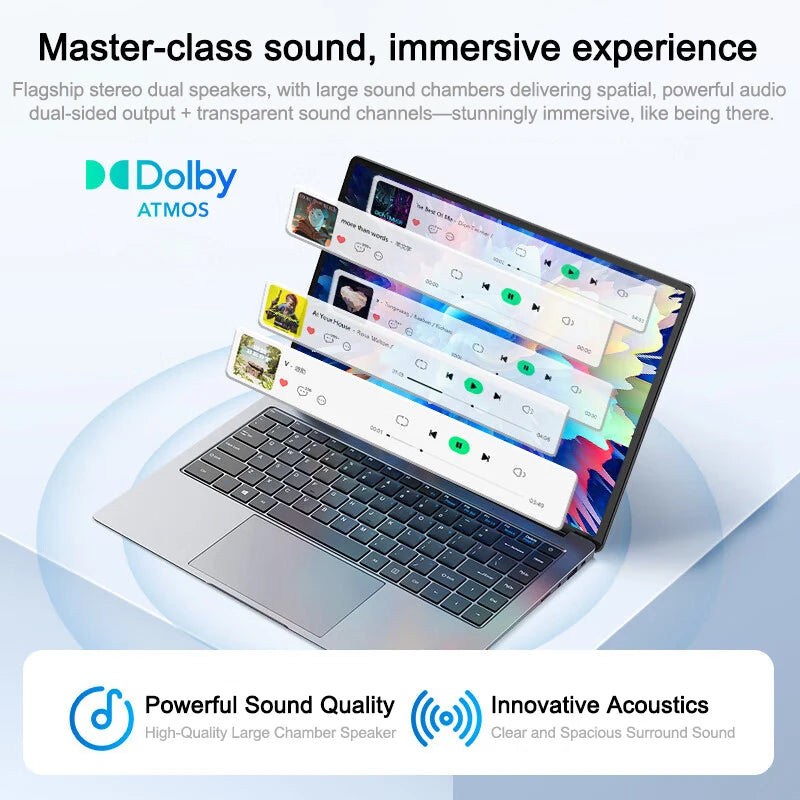 14.1 Inch Slim Laptop Windows 11 Intel Core Gaming