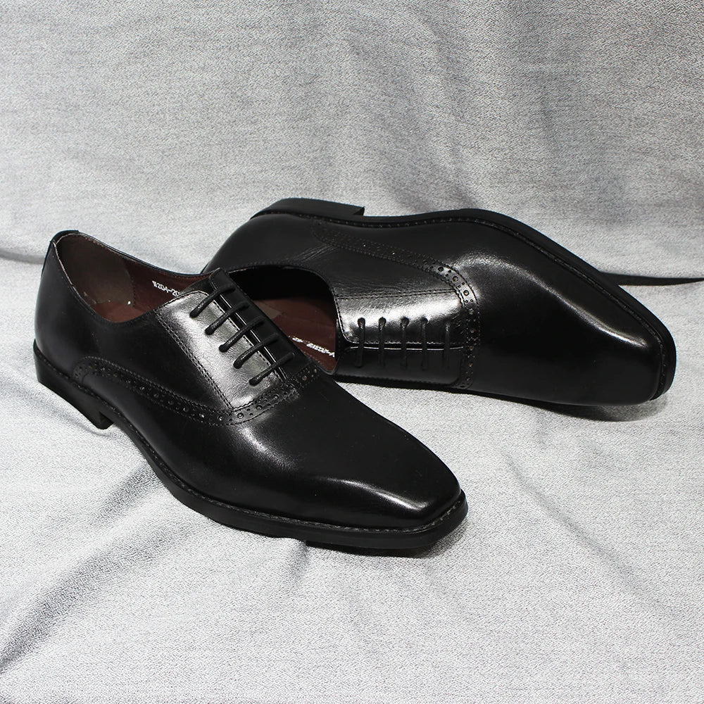 Business Oxfords Genuine Leather Plain Toe Office Business Dress Shoes