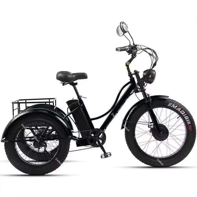 750W Fatbike Electric Bicycle 48V High Power With Passenger Seat