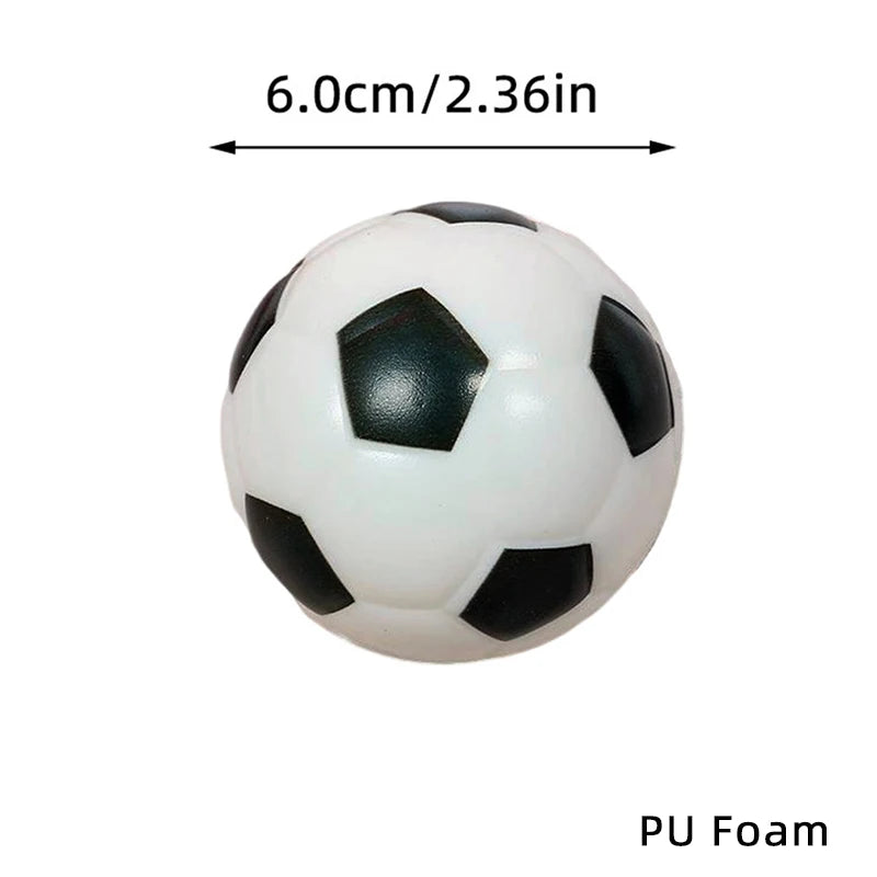 Small 6cm black and white PU foam football stress ball.