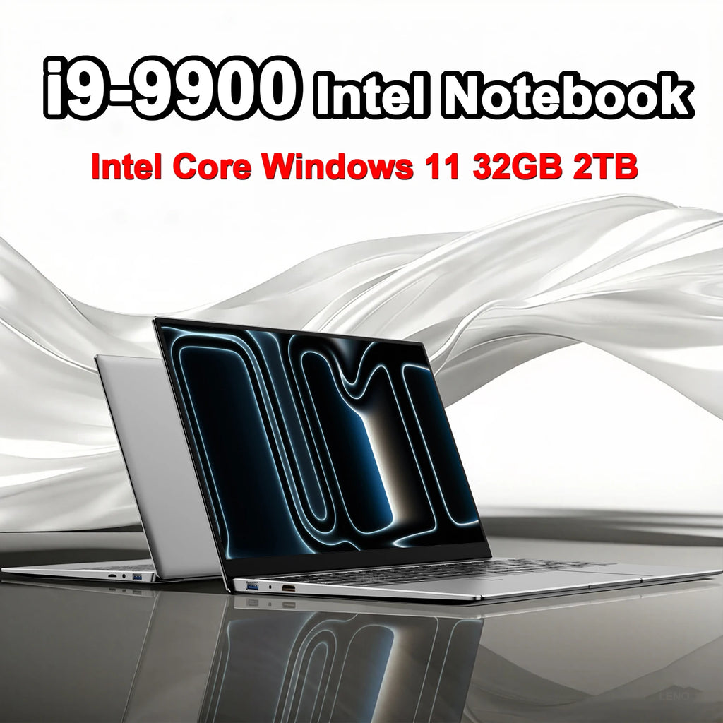 Sleek silver 15.6-inch laptop with a modern, thin-bezel design, 32GB RAM, 2TB SSD, and Windows 11 interface.