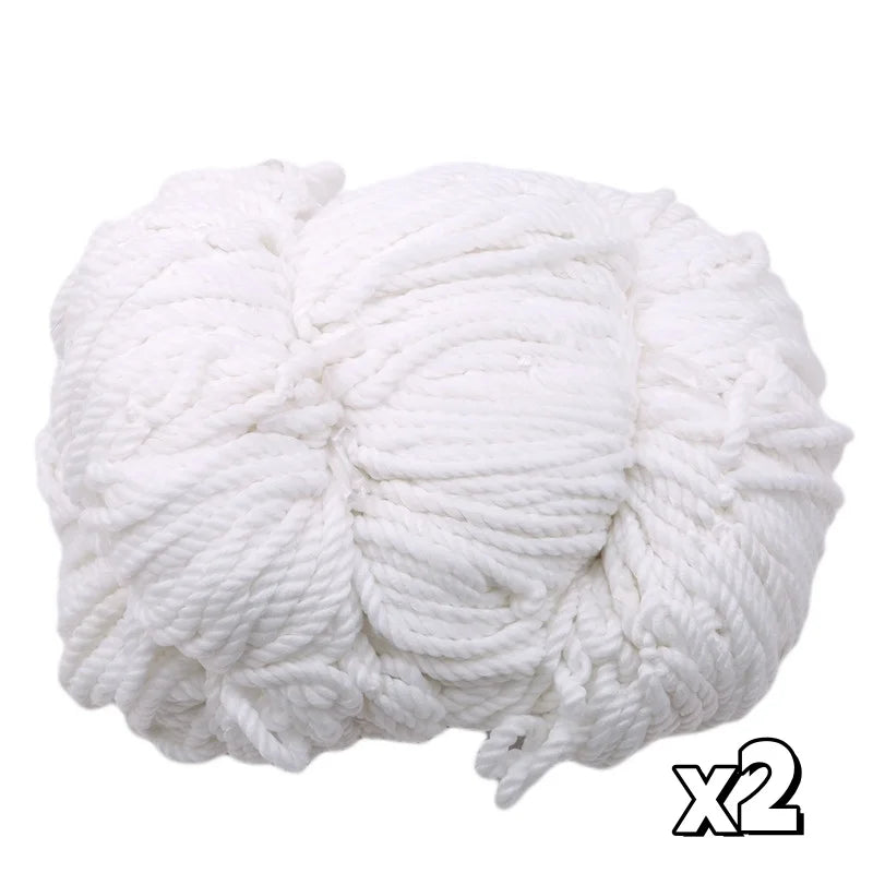 Pack of two hanks of white, durable twisted cotton utility rope, perfect for various home and garden tasks.