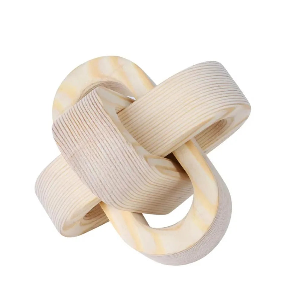 Decorative natural wood knot ornament featuring a layered, light-coloured wood grain finish.