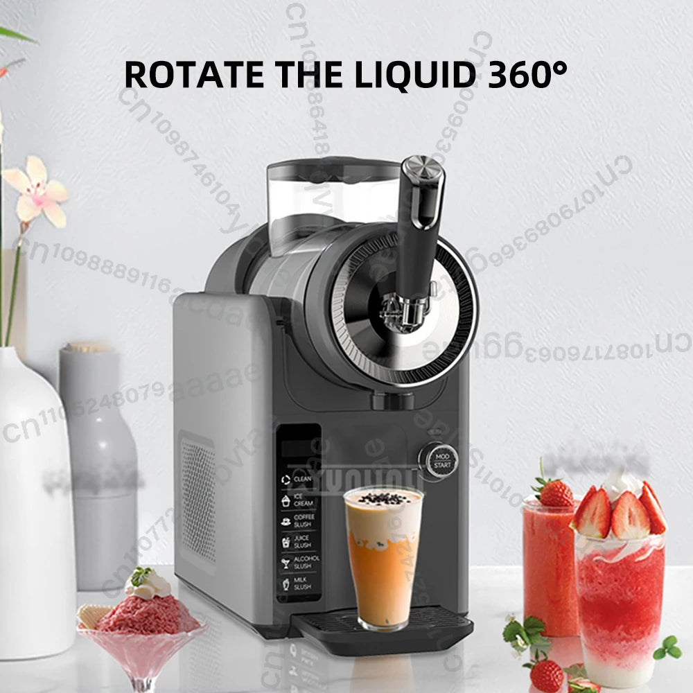 Automatic Cold Drink Slush Machine Soft Drink Ice Cream Machine 1.8L Countertop Beverage Smoothie Machine
