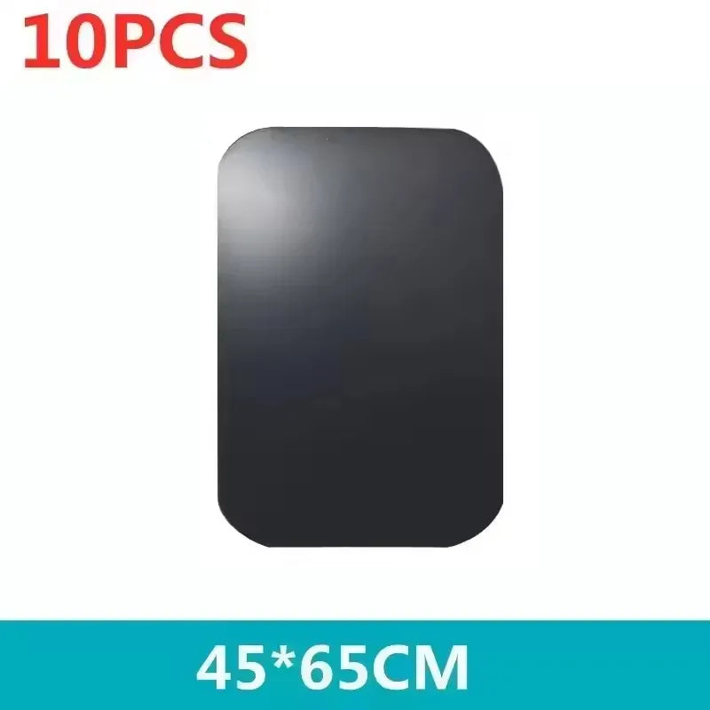 A pack of 10 rectangular black sheets with rounded corners, measuring 45x65cm.