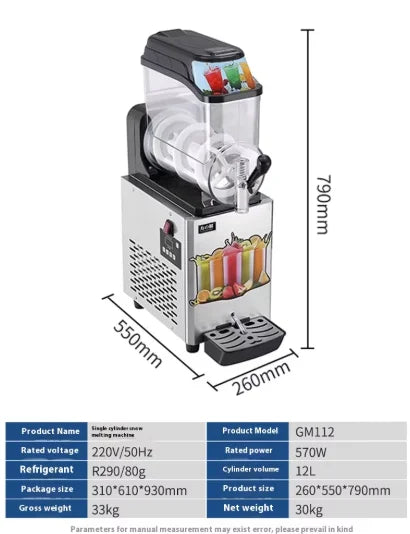 Commercial Kitchen Stainless Steel Slushie  Machine 1/2/3