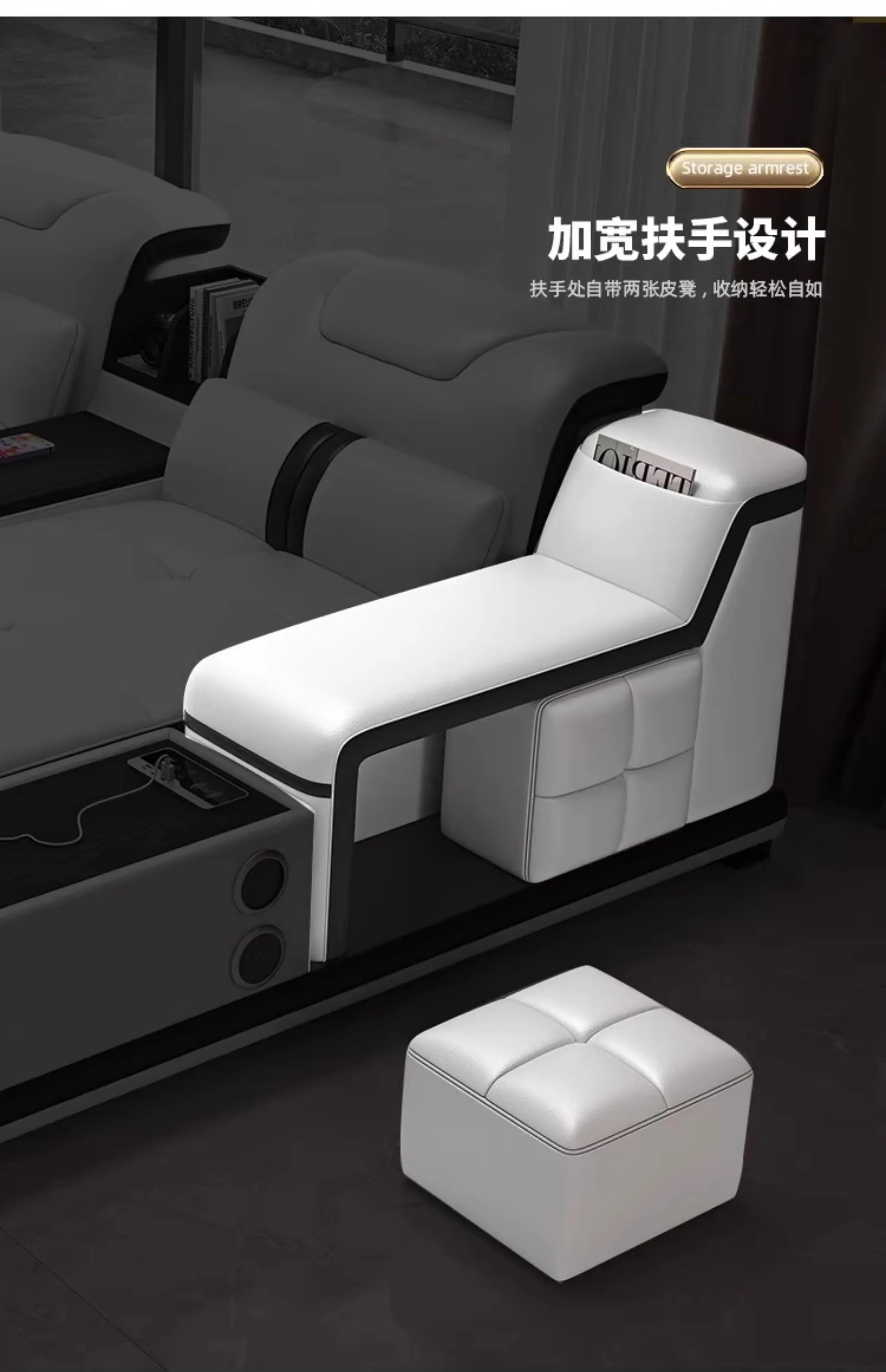 Quality Leather Luxury Comfortable Minimalist Sofa