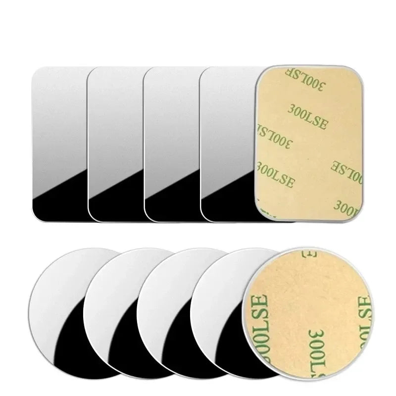 Set of adhesive-backed rectangular and circular white pads with tan protective paper backing.