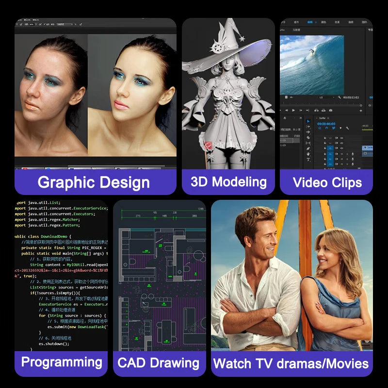Ultra-slim 15.6-inch laptop showcasing high-performance capabilities for design, 3D modelling, coding, and entertainment.