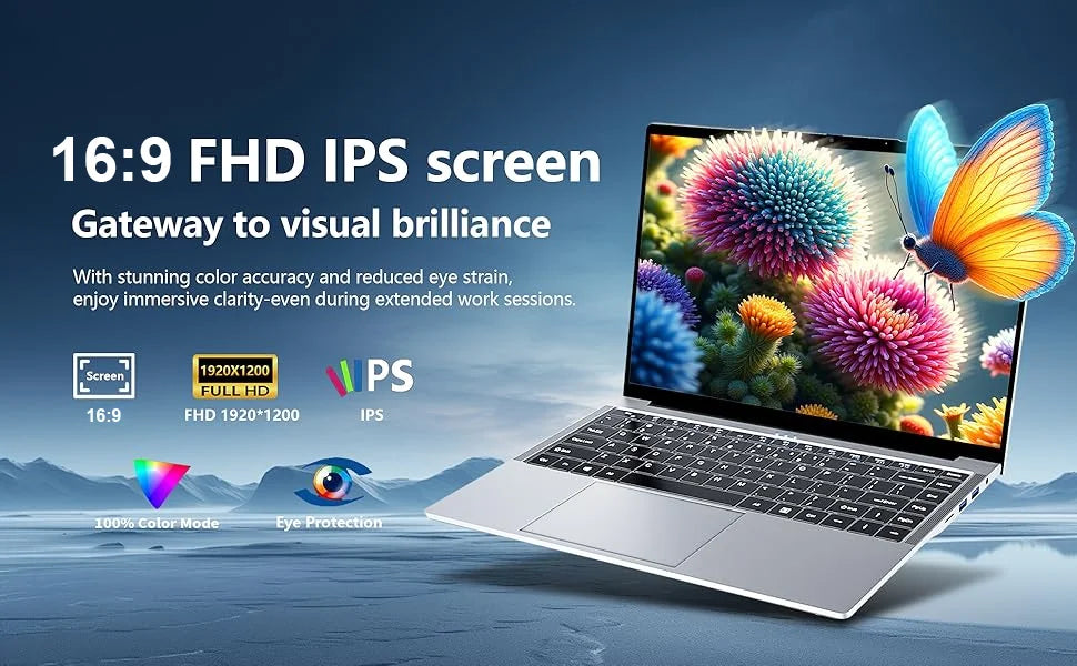 14.1 inch Portable Laptop Intel Core i7 9850H Windows 11 Gaming Computer