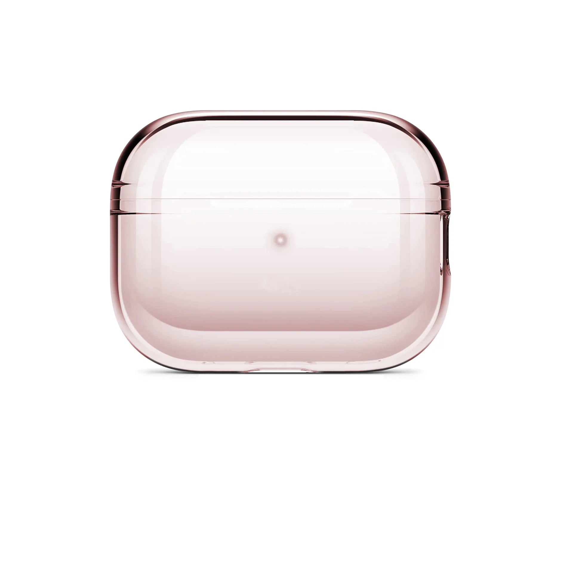 Transparent rose gold protective case for AirPods Pro. Durable, sleek design.
