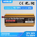 Gold 3000W DC to AC pure sine wave power inverter with 12V input and 220V output.