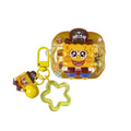 Yellow Spongebob pirate-themed silicone AirPods case with star charm and yellow keychain. Suitable for AirPods Pro.