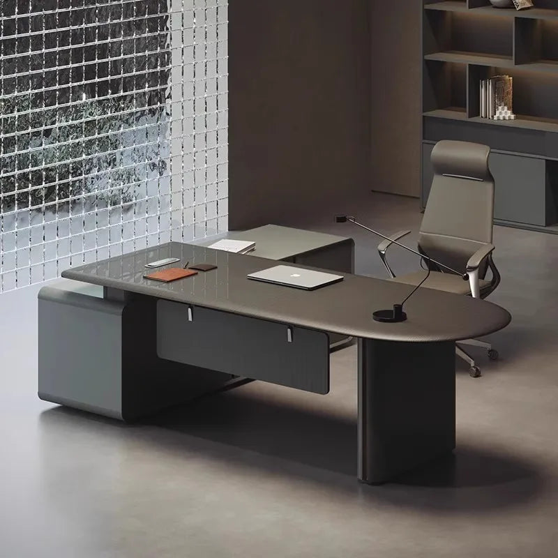 Modern Luxury Office Manager Desk Lacquered Boss Executive Computer Desk for Home for Apartment Use