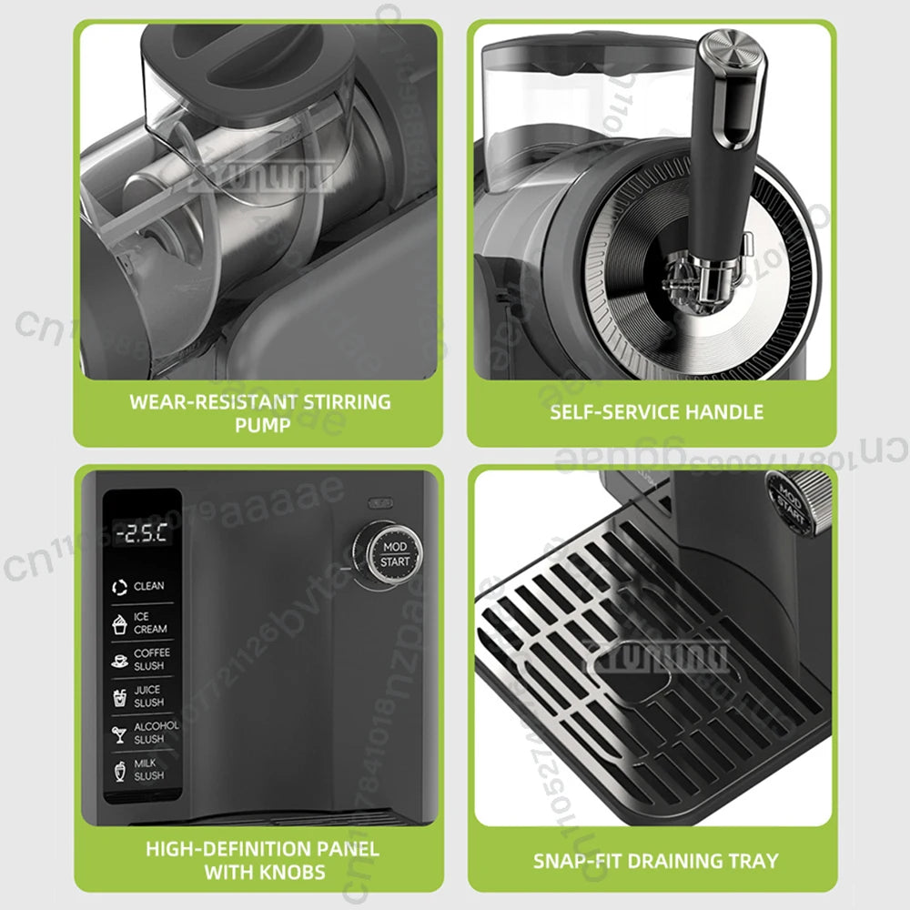 Automatic Cold Drink Slush Machine Soft Drink Ice Cream Machine 1.8L Countertop Beverage Smoothie Machine